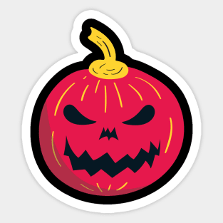 Red Creepy Pumpkin Sticker